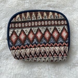 Canyon Sky Embroidered Western Boho Cosmetic Bag Pouch Multicolor Geometric